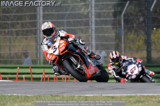 2009-09-26 Imola 1405 Variante alta - Superbike - Qualifyng Practice - Max Biaggi - Aprilia RSV4 Factory
